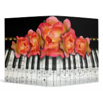 Piano Keyboard and Roses binders
