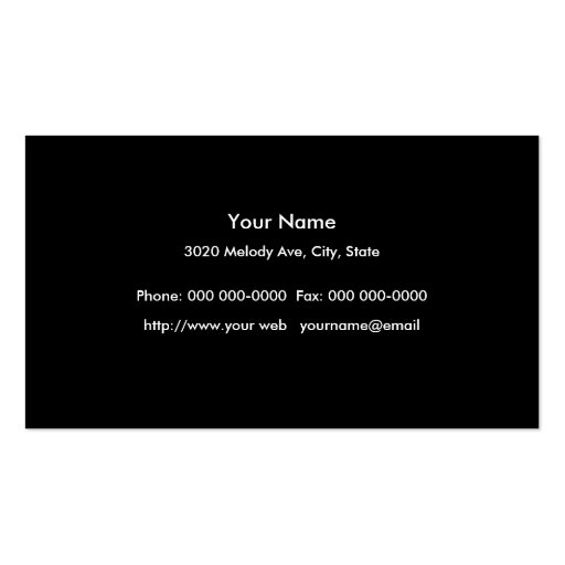 Piano Keyboard Business Card Template (back side)