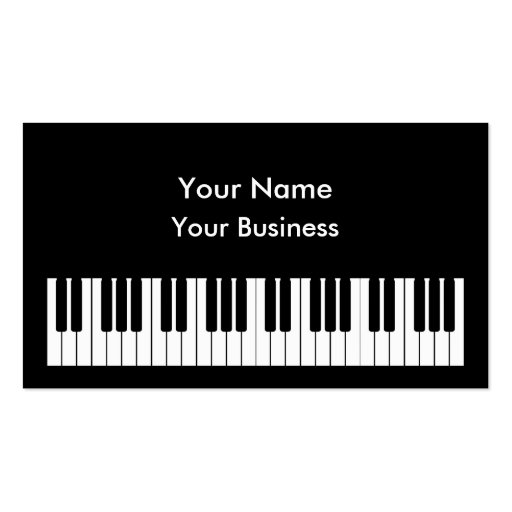 Piano Keyboard Business Card Template (front side)