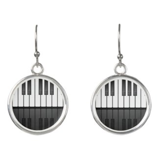 Piano Keyboard Design Drop Earrings