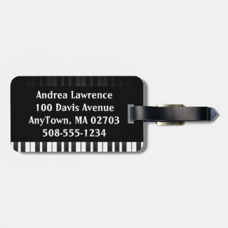 Piano Keyboard Design Luggage Tags