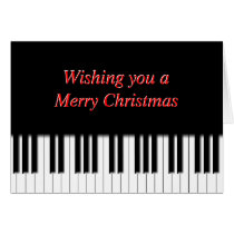 Piano Keyboard Keys Christmas Card