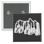 piano keyboard keys design pinback button