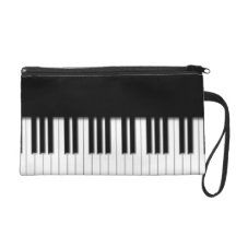 Piano Keyboard Keys Wristlet Clutches