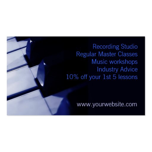 Piano Keyboard Music Business card (back side)