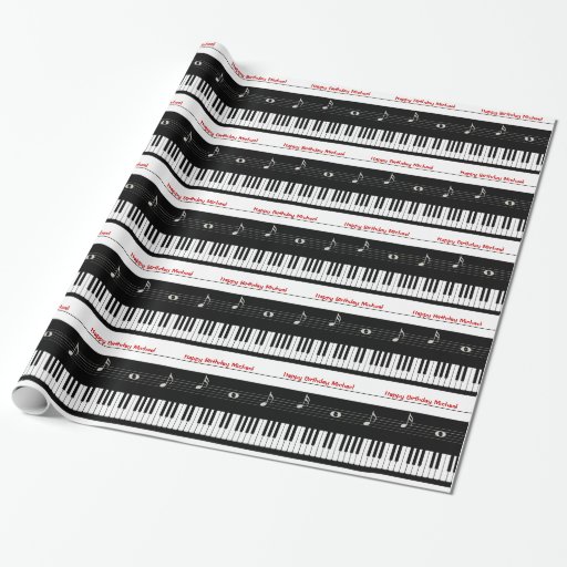 Piano Keyboard Music Notes Wrapping Paper Zazzle