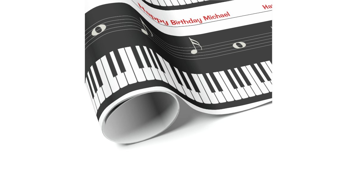 Piano Keyboard Music Notes Wrapping Paper Zazzle