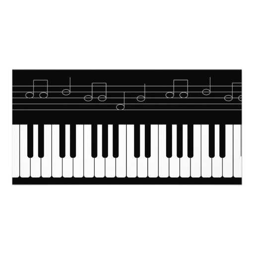 Piano keyboard photo card template | Zazzle