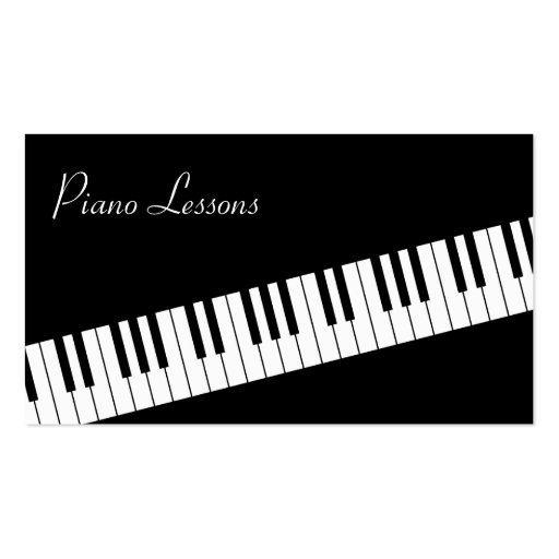 Piano Keyboard Piano Teacher Business Card (front side)