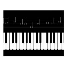 Piano keyboard postcards