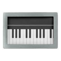 Piano keyboard rectangular belt buckles