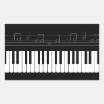 Piano keyboard rectangular sticker