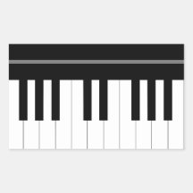 Piano keyboard rectangular sticker
