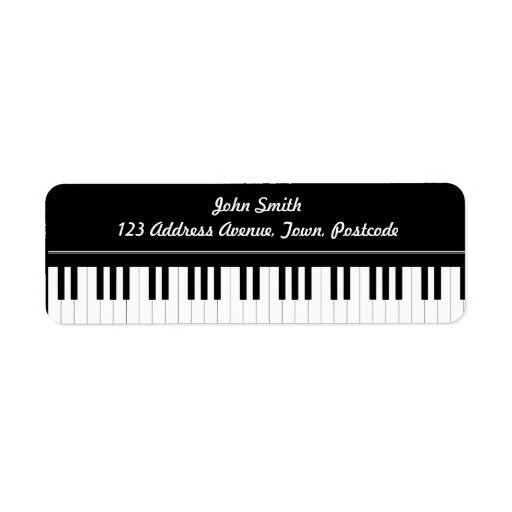 Piano keyboard return address label | Zazzle