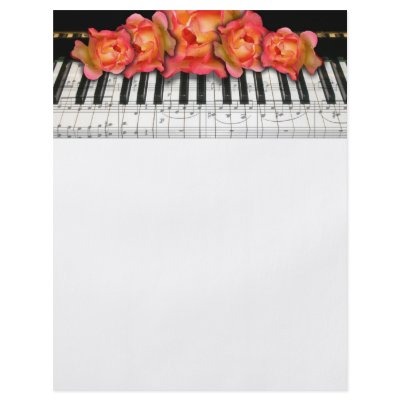 Piano Keyboard Roses and Music Notes Custom Flyer by dreamlyn