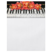 Piano Keyboard Roses and Music Notes flyers
