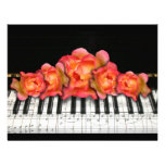 Piano Keyboard Roses and Music Notes Custom Announcement