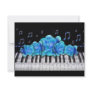 Piano Keyboard Roses Invitation and Music Notes
