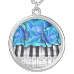 Piano Keyboard Roses Personalized Necklace
