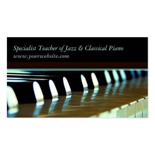 Piano Keyboards Music Teacher Business card (back side)