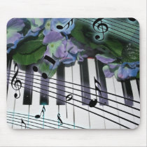 Piano Keys and Flowers mousepads
