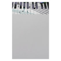 Piano Keys and Flowers Stationery Design