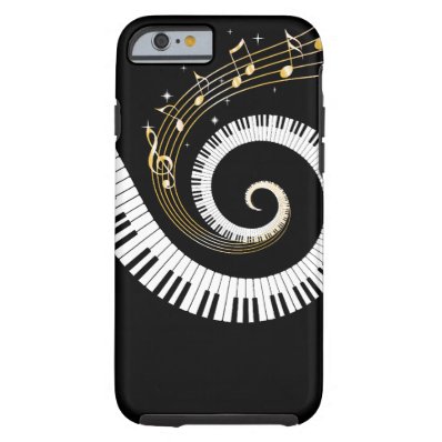 Piano Keys and Gold Music Notes Tough iPhone 6 Case