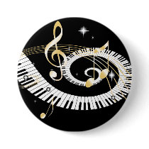 Piano Keys and Golden Music Notes Pins