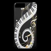 Piano Keys and Golden Music Notes iPhone 7 Plus Case
