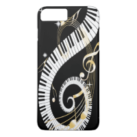 Piano Keys and Golden Music Notes iPhone 7 Plus Case