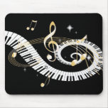 Piano Keys and Golden Music Notes Mousepads