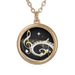 Piano Keys and Golden Music Notes Pendants