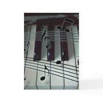 Piano Keys and Music Notes Greeting Card
