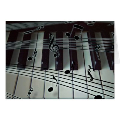 Piano Keys and Music Notes cards