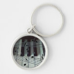 Piano Keys and Music Notes Keychain