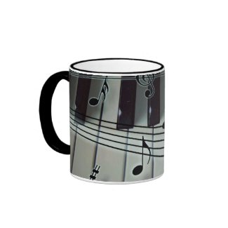 Piano Keys and Music Notes Coffee Mug