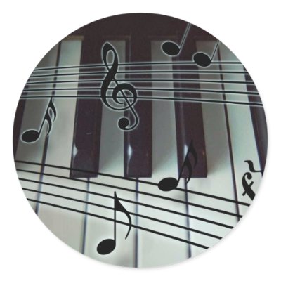 Piano Keys and Music Notes stickers