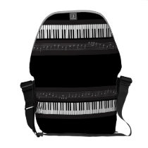 Piano Keys and Music Scale Rickshaw Messenger Bag