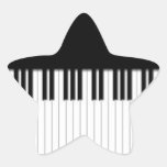Piano Keys black & white Star Stickers