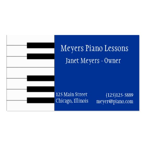 Piano Keys Business Card (back side)