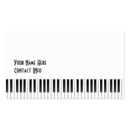 Piano Keys Business Card Templates