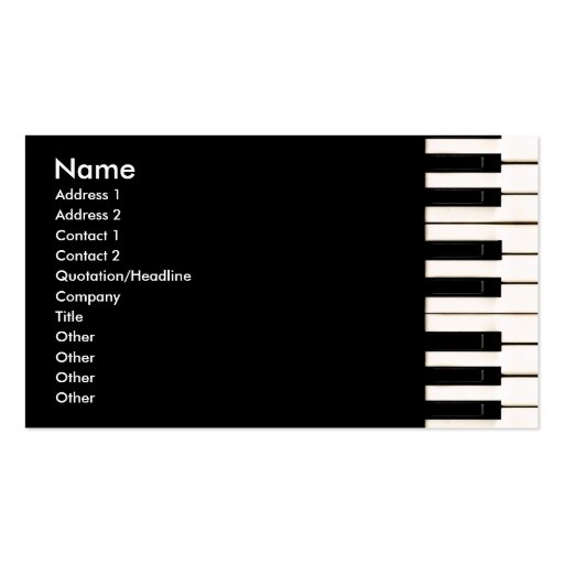 Piano Keys Business Cards
