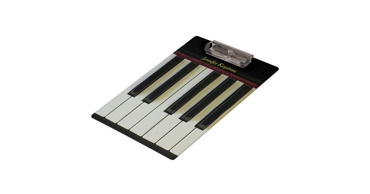 Piano Keys Customizable Name Clipboard Zazzle