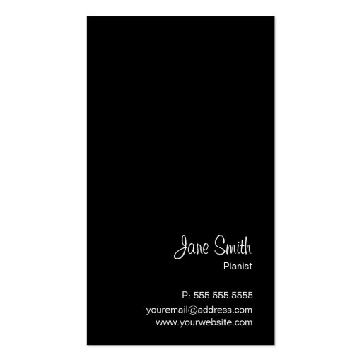 Piano Keys for Pianist Business Cards (back side)