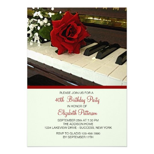 Piano Keys Invitation