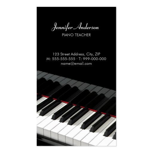 Piano Keys Music business card (front side)