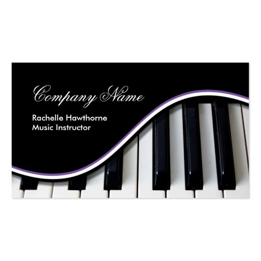 Piano Keys Music Business Cards ~ purple (front side)