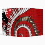 Piano Keys Music Notes Grunge Floral Swirls Vinyl Binders