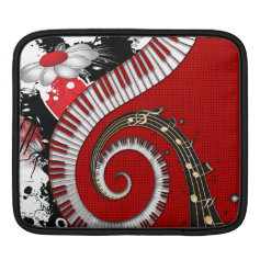 Piano Keys Music Notes Grunge Floral Swirls iPad Sleeves