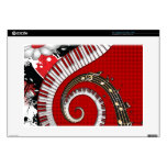 Piano Keys Music Notes Grunge Floral Swirls Laptop Skins